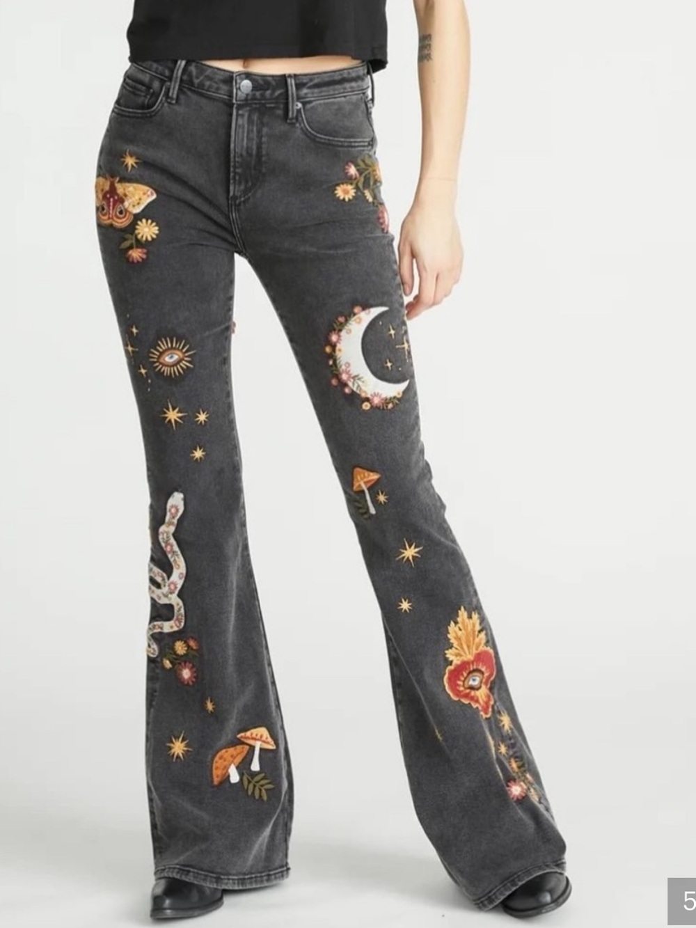 DRIFTWOOD Farrah
Hallucination embroiders
Velvet flares Pants RARE Wine Red 26 - Picture 8 of 8